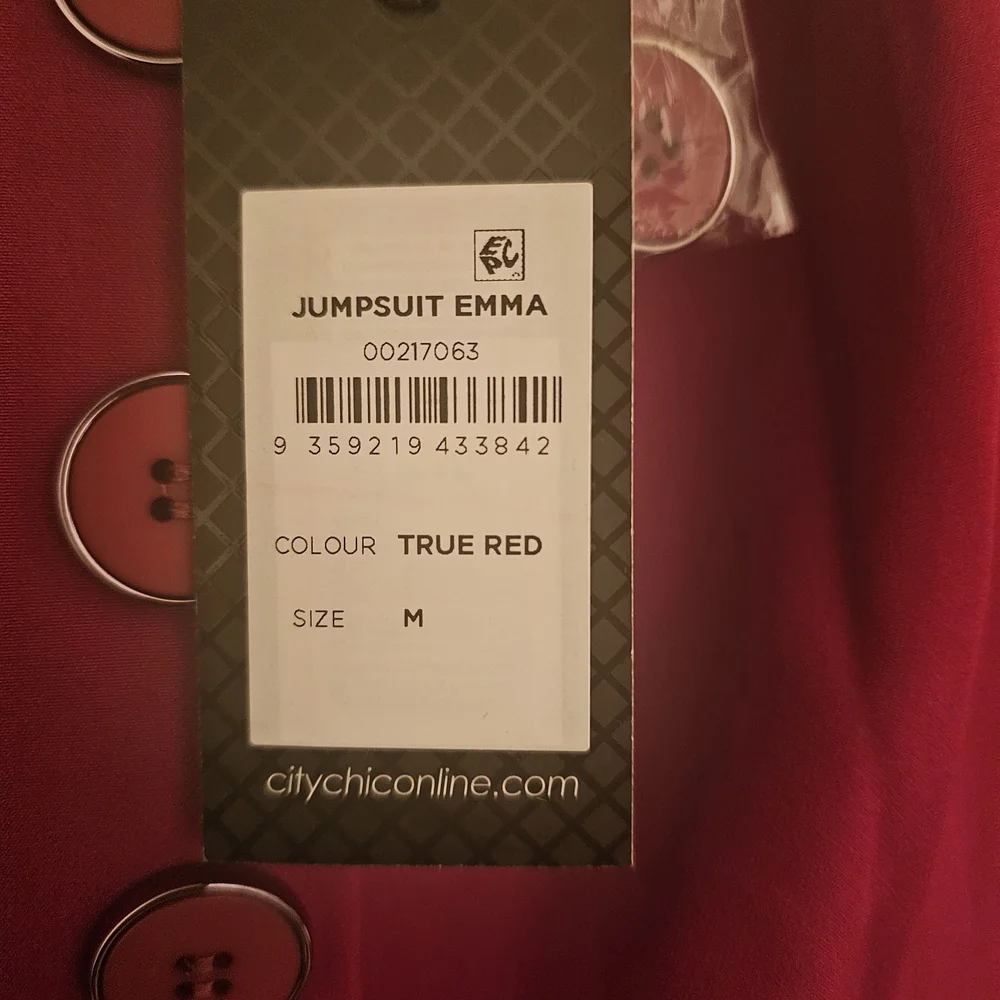❤️NWT City Chic Strapless Button-Front Peplum Jumpsuit in Deep Red ❤️*Plus Size - Picture 2 of 5